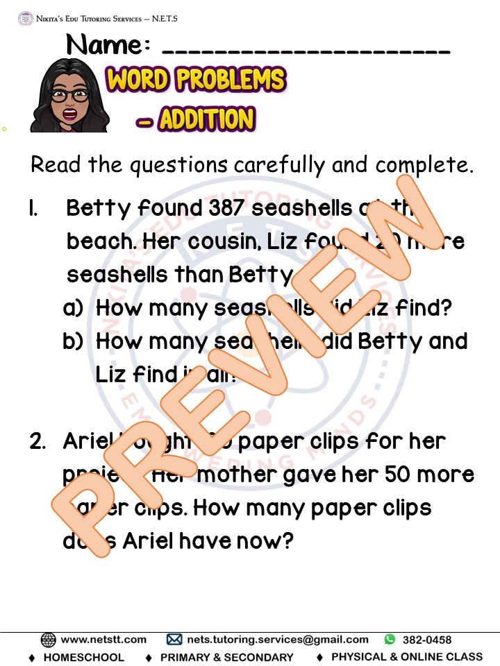 Addition Word Problems